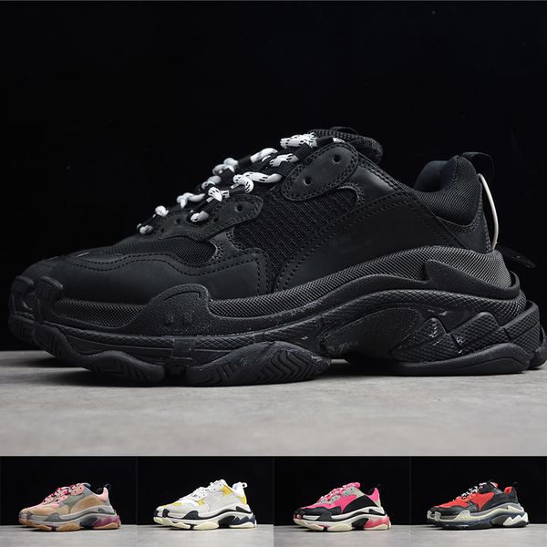 

mens paris triple s trainers women 17fw sneakers old dad shoes platform black white casual trainer ladies designer shoes