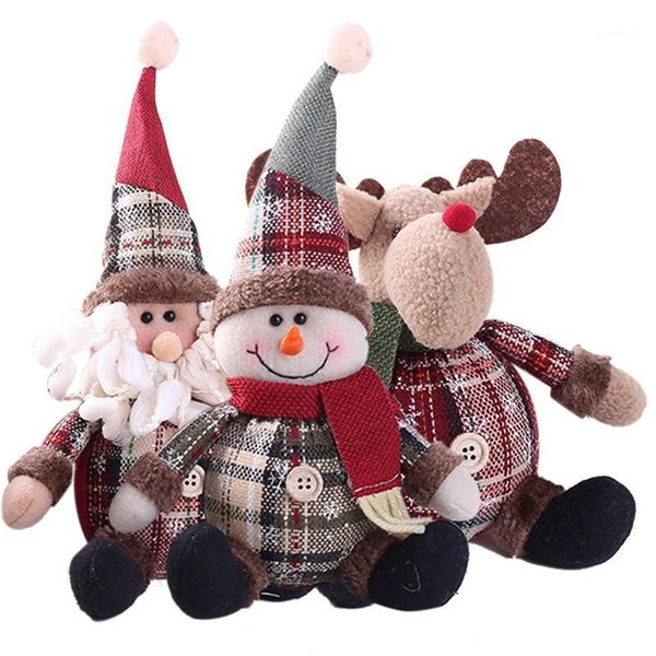 

christmas decorations three patterns selling cute santa snowman deer shaped doll christmasfestival gift tree hanging ornament1