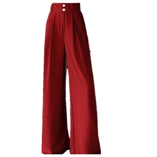 

b104-summer trendy one button skinny pants wide leg 201109, Black