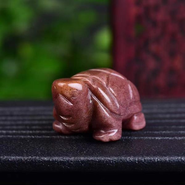 

природное strawberry кристалла высекая возлюбленного подарок черепахового состояния crafts товаров для дома aura фэншуй украшение рождество, Pink;blue