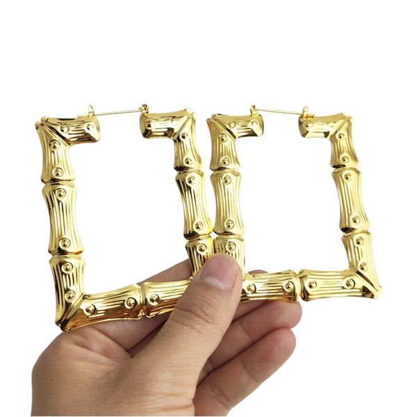 

hip hop big heart circle hoop earrings exaggerated gold plated rectangle ear drop nightclub party jewelry for younth women wholesale, Golden;silver