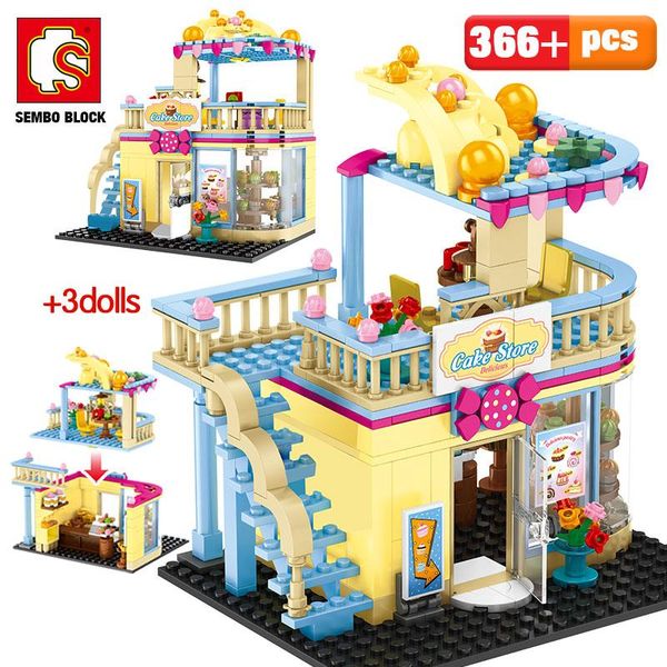 

sembo famous brand fashion shop diy building blocks city street view delicious cake store model bricks toys for girl wmtygj rimmer