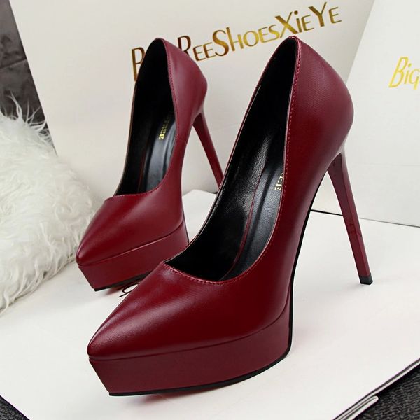 

large size high heels shoes woman pump thin heel female female elegant beautiful dress women's office pumps shoes #ms32, Black