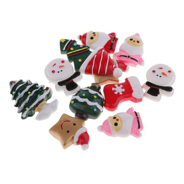 

12 pieces assorted christmas resin flatback