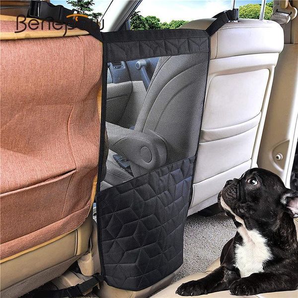 

benepaw strong car dog barrier dog car barrier durble adjustable strap safe pet net for suv cars trucks easy to instal1