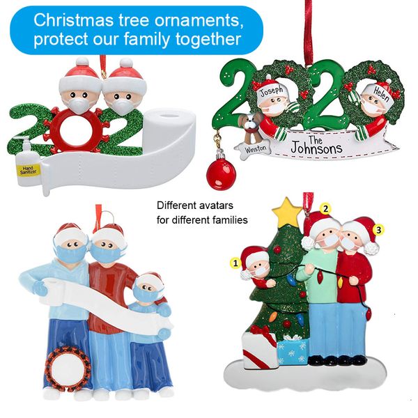 

christmas ornaments for anti-epidemic family resin ornaments with multiple heads to choose from, the decorations for christmas,diy name