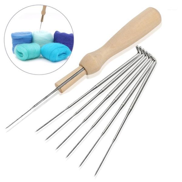 

set of 7pcs felting needles set with handle wool felt tool felting starter kit1, Black