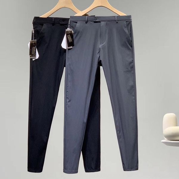 

7147 2020 autumn new men's striped autumn day wear new versatile day wear capris suit pants high fashion and versatile everyday maovw, Blue