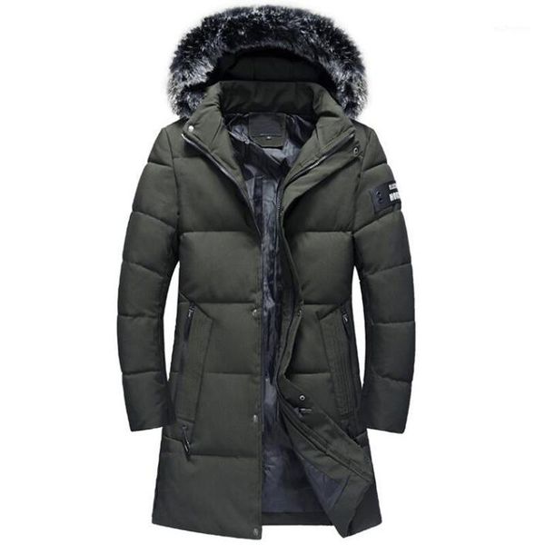 

men's trench coats 2021 winter men casual long thick jackets mens outwear windproof fur collar thicken warm parkas 4xl clothes abrigo h, Tan;black