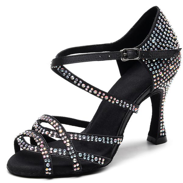 

ballroom outdoors latin standard urban woman high-heel shoes strass sdum, Black