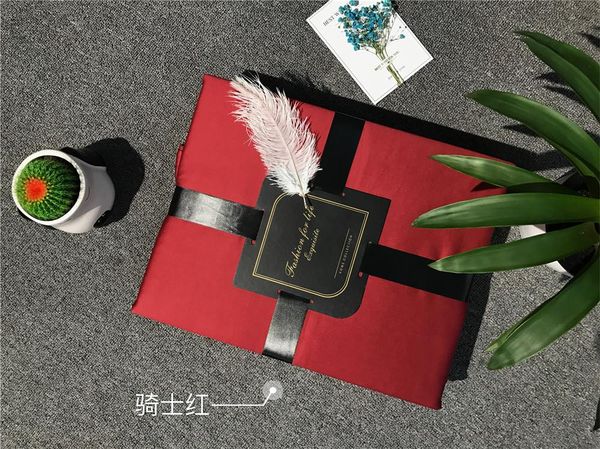 

4pcs 100% cotton dark red duvet quilt cover set  size bedsheets king full double bedding sets linen bed