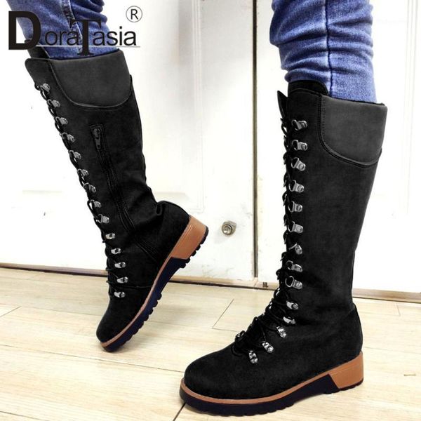 

boots brand ins ladies shoelaces fashion chunky heels women 2021 walking riding party office shoes woman1, Black
