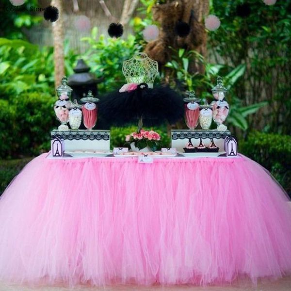 

table skirt 1pcs for birthday baby shower wedding party tulle decorations diy craft home decor