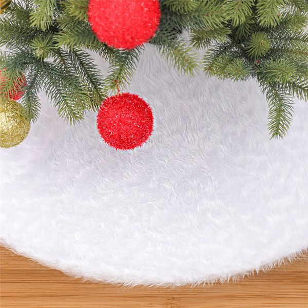122 cm Peluche Abito per albero di Natale Peluche Gonna bianca per albero di Natale Tappeto in pelliccia sintetica Decorazione per albero di Natale Decorazioni per la casa di Capodanno T9I00763