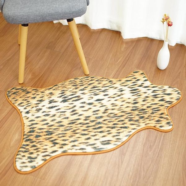 

drop faux animal skin mat sofa chair cover warm carpet seat pad anti slip area rugs absorbent bathroom bedroom faux tiger mat1