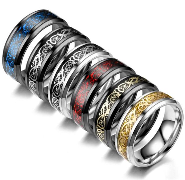 

not fade титан сталь нержавеющая сталь дракон шаблон кольцо 316l нержавеющей моды личности стильные мужские кольцо, Slivery;golden