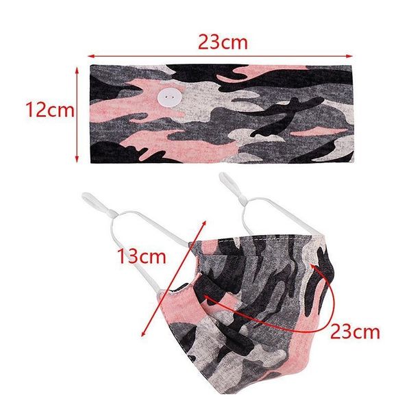 

new creativity camouflage hair band mask set button lanyard dustproof anti-fog breathable antiperspirant fashi jllzvi lucky2005