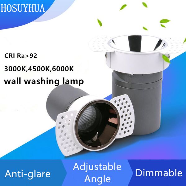 

dimmable 7w / 15w / 20w embedded антибликовый потолочный корпус лампы бесшовные бесконечные downlight cob wall wash отель spotlight крытый с