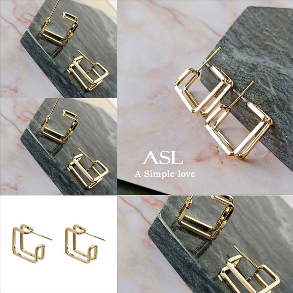 

g4u new arrive women gold cuff earring with chain filled triangle charm round turquoise studs girl silver classic jewelry, Golden