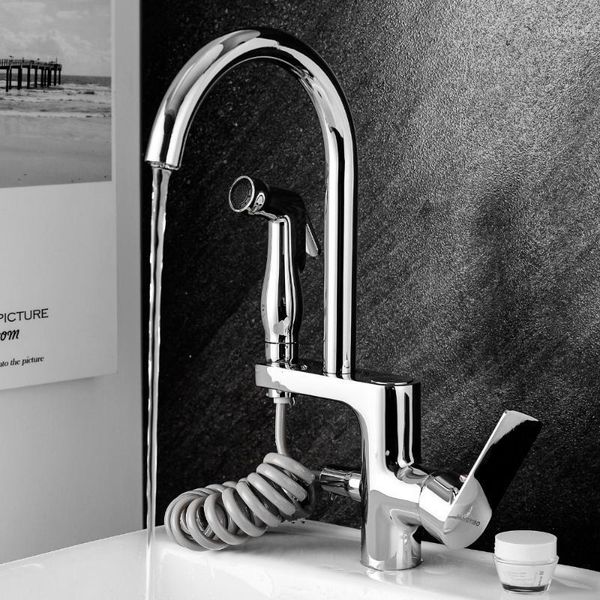 

stretch and cold kitchen faucet, bathroom ceramic basin faucet, kitchen sink dual function faucet1