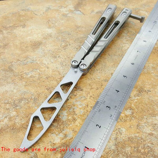 

sandwich handle butterfly balisong d2 blade trainer titanium training knife not sharp crafts martial arts collection knvies xmas qynf fcv8o