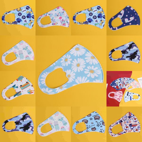 

protective kids ice silk funny children printed masks dustproof breathable anti-haze repeatable washing customizable shi ob7zp