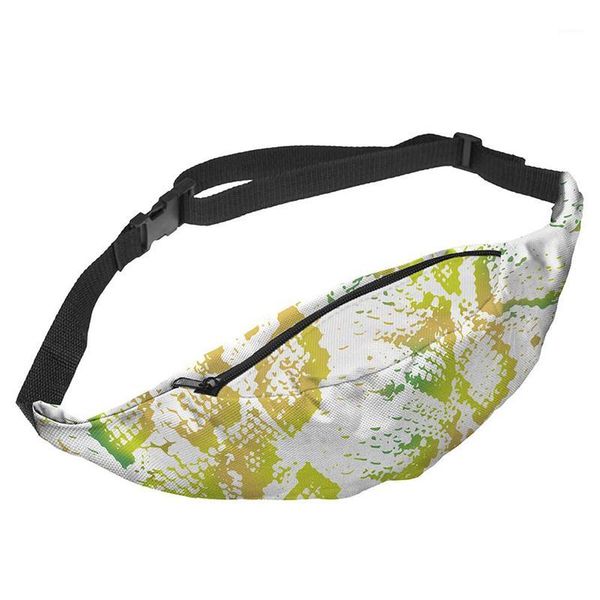 

creative 3d printed serpentine waist bag women pillow fanny pack ladies travel sports chest packs female storage phone money bag1