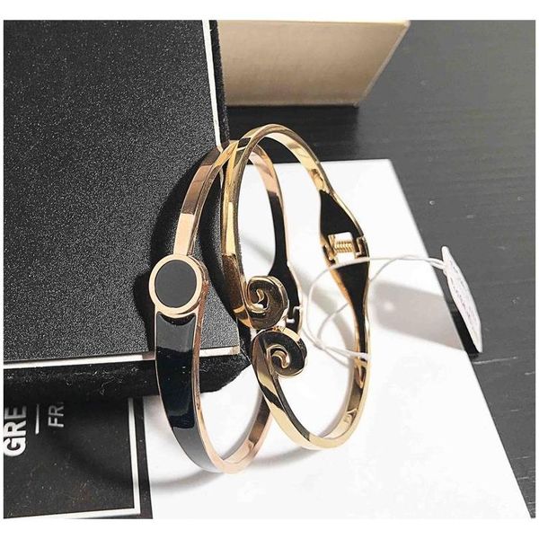 

titanium stainless steel bangle bracelet korean rose gold fashion cuff wholesale hypoallergenic opening bracelet jewel wmtddr hat7890, Black