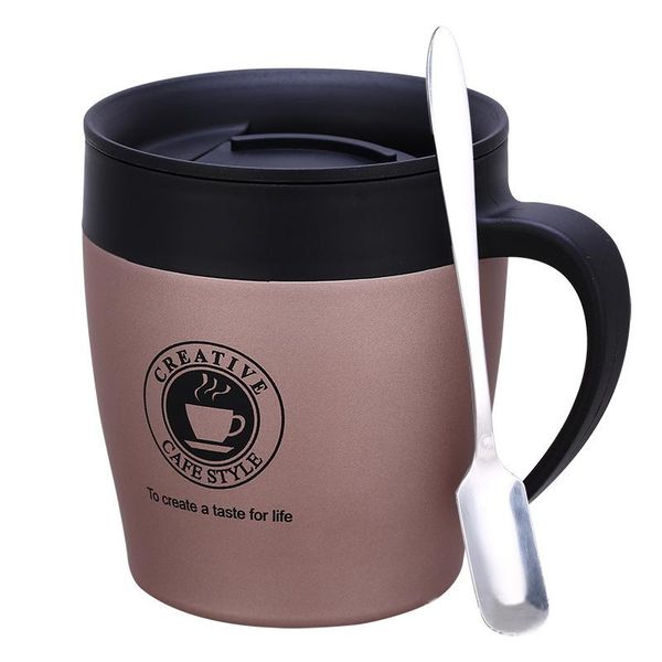 

double wall coffee mug stainless steel thermos tumbler cups vacuum flask car thermo water bottle tea mug with spoon thermocup wmtzwq