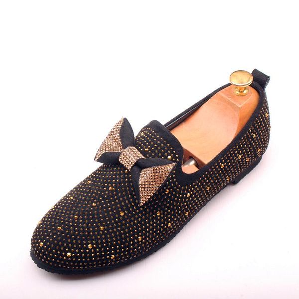 

мужчины мокасины черный bowknot стразы мужская обувь весна осень мода дышащий повседневная обувь кожа, Black