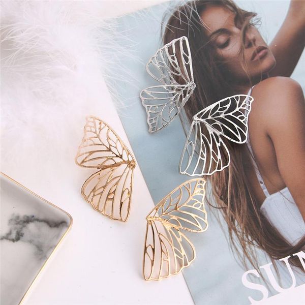 

dangle & chandelier trendy hollow butterfly drop earring for women metal large wing pendant statement jewelry bijoux, Silver