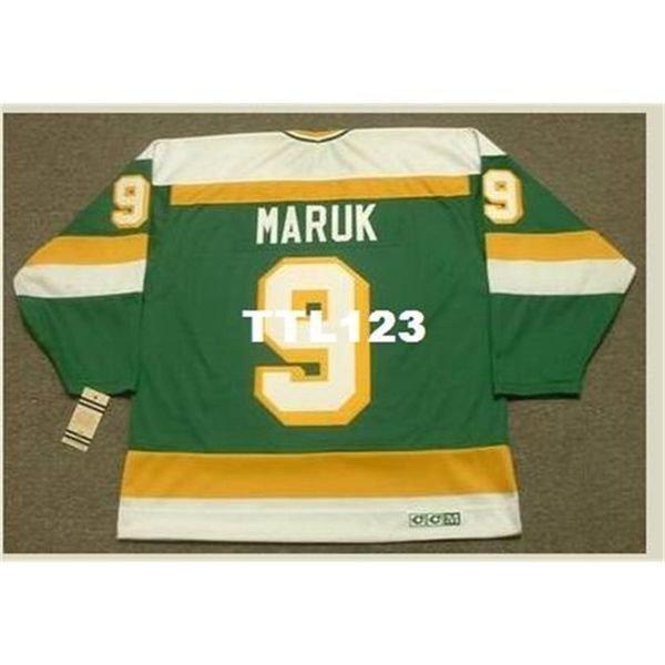 

421 #9 dennis maruk minnesota north stars 1983 ccm vintage hockey jersey or custom any name or number retro jersey, Black