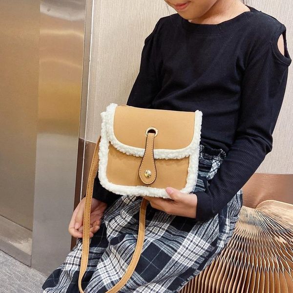 

small bag 2021 autumn/winter single-shoulder plush bag solid color oblique