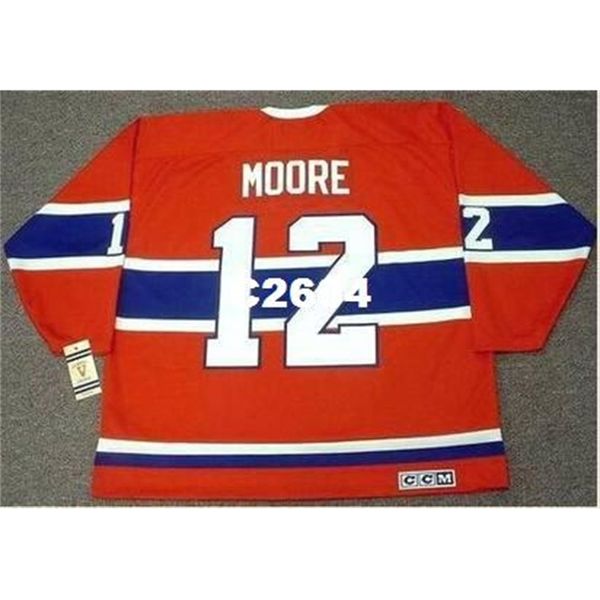 

mens #12 dickie moore montreal canadiens 1959 ccm vintage retro away home hockey jersey or custom any name or number retro jersey, Black