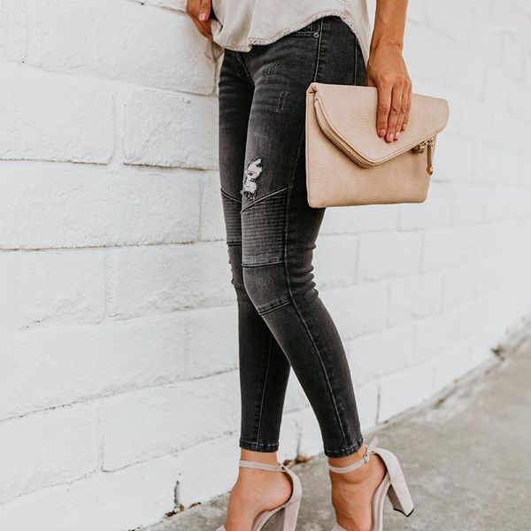 

women's jeans women shinny brand destroyed trousers skinny stretch plus size ladies jean pants1, Blue