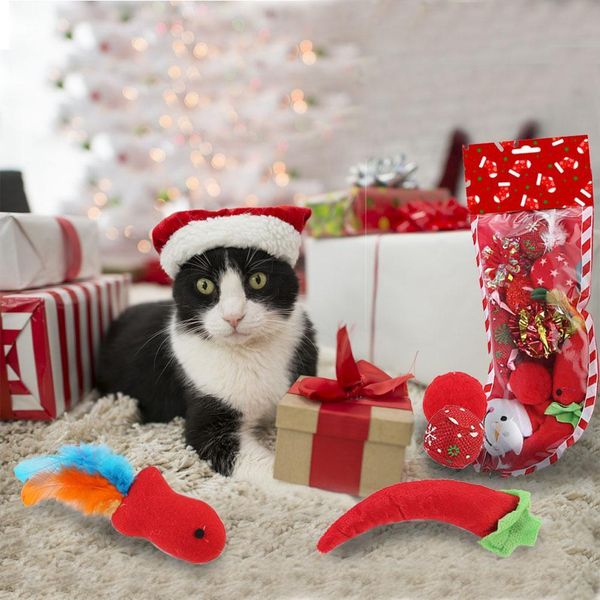 

plush set 10pcs combination stocking dog gift funny bag interactive pet cat toys christmas