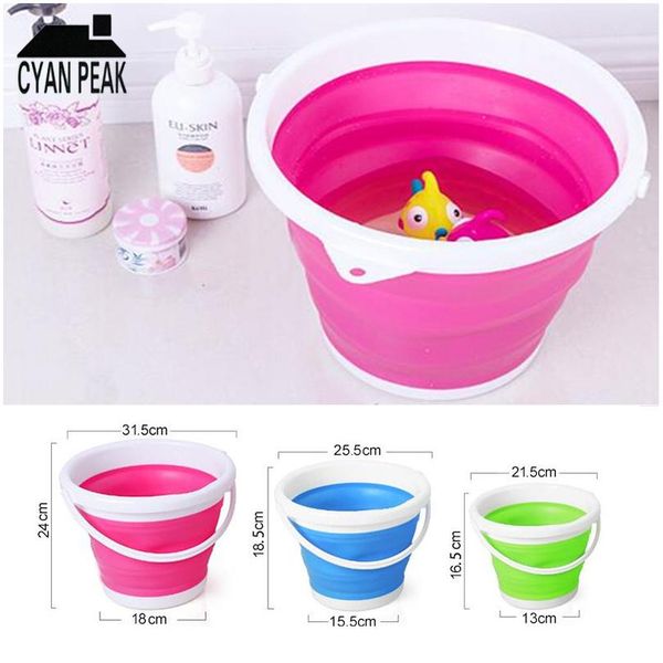 

3/5/10 l bucket for fishing promotion folding bucket car wash outdoor portable art bucket sile fishing supplies jllvaw