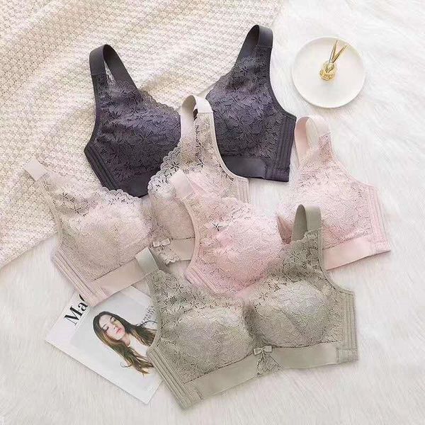 

lace bra comfortable breathable skin friendly underwear boneless sports underwear1, Red;black