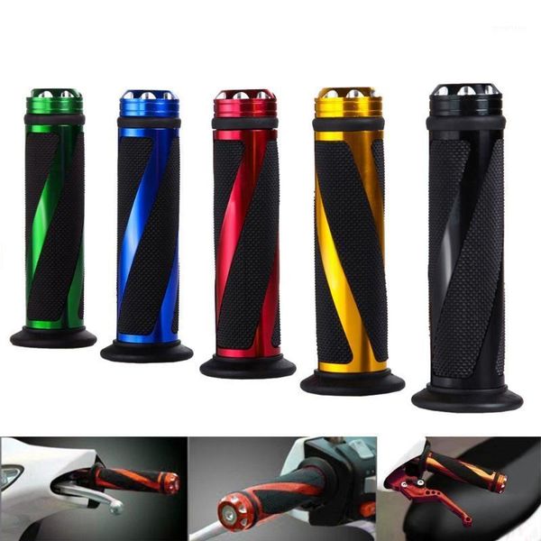 

1pair 7/8" motorcycle aluminum alloy modification accessories bike handlebar hand grip comfort rubber gel cnc universal grips1