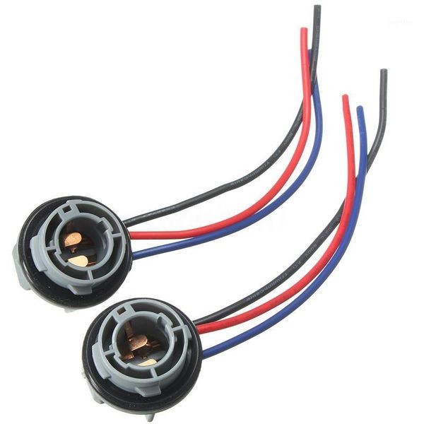 

2x 13cm 1157 socket adapter harness wiring for turn signal light bulb1