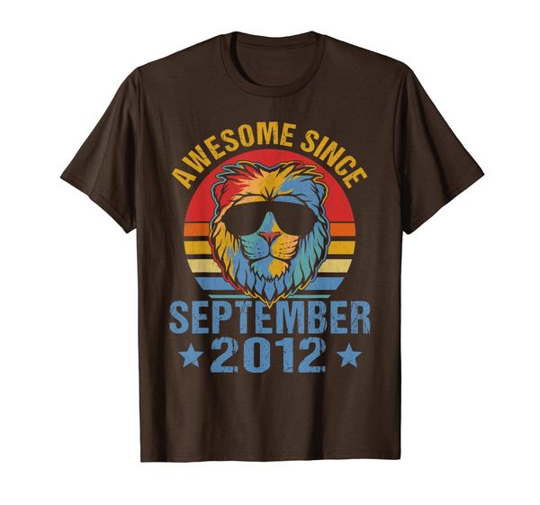 

lion 2012 awesome september 7th birthday shirt for men king, White;black