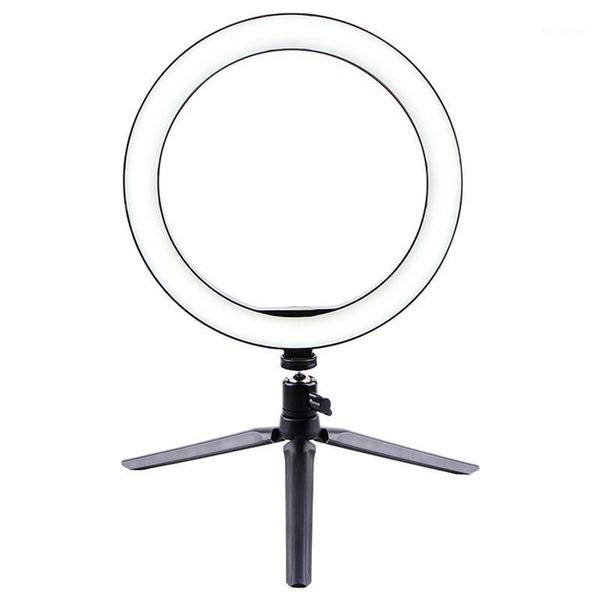 

flash heads ring light 10 inch led dimmable desklamp makeup selfie with tripod stand & cell phone holder for youtube video/ph1