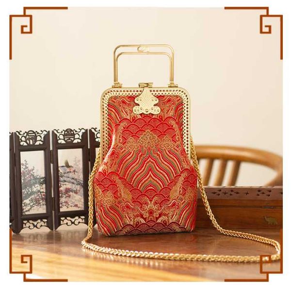 

angelatracy 2020 new arrival golden red luxury vintage phone french style summer girl women shoulder bag handbags totes