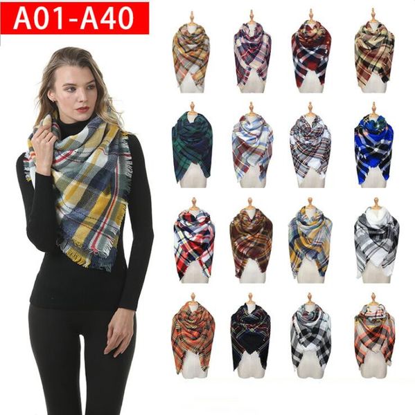 

plaid scarves warps womens oversized tassel tartan plaid blanket scarf large checked wrap shawl winter warm plaid blanket scarf lsk1986, Red;brown