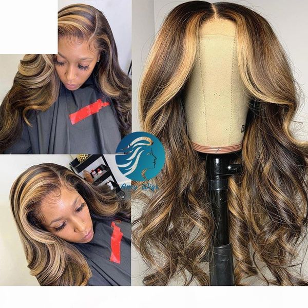 

360 lace frontal wig pre-plucked loose wave lace front human hair wigs brown honey blonde highlighted wigs brazilian remy hair 150% density, Black;brown