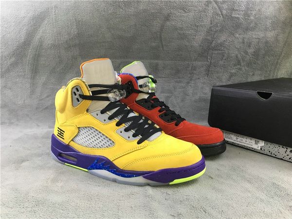

5 what the varsity maize courts purple ghost green bean solar orange 5s mens shoes sports trainers sneakers, White;red
