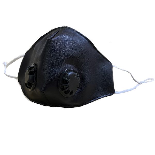 

fashion face valve mask breathing with breathable leather pu protective dustproof washable reusable mouth masks dhxhlinx