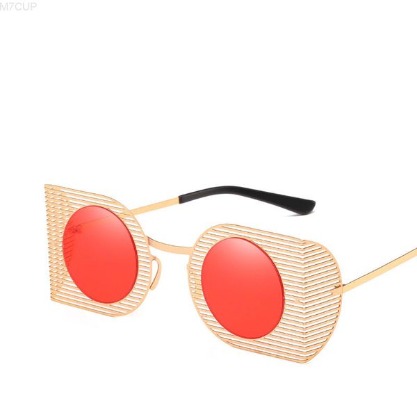 

2019 semi round square designer sunglasses for men and women multi stripes fashion glasses oculos de sol