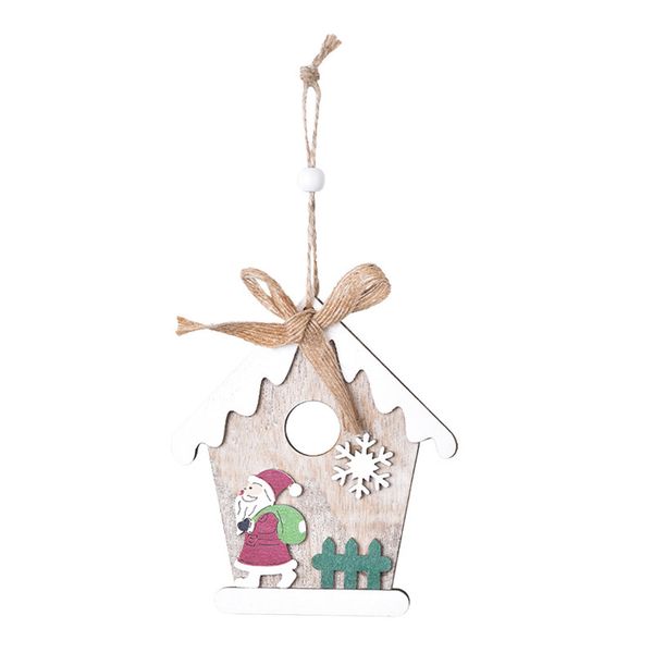 

bow wooden 25# tree decoration pendant natural wood diy craft for christmas mini house