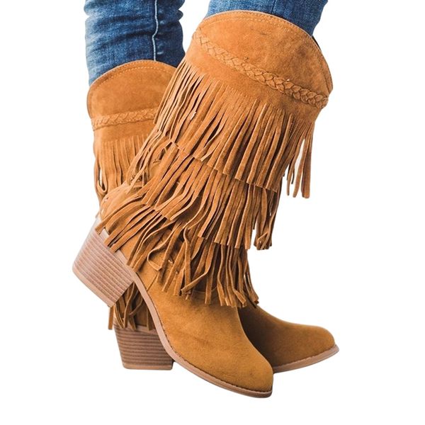 

2021 new heel ethnic female boot brothel bangs suede girl ankle with flat shoes boots wfiz, Black